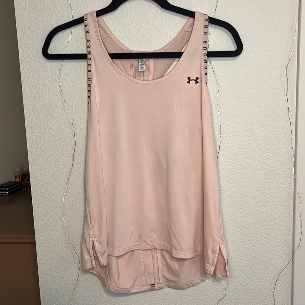 *Free gift with purchase* Pink heat gear Under Armour tank top. Size small.